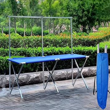 Foldable Street Vendor Food Cart for Stalls, Lightweight Vending Stand Kiosk for Craft/Trade/Jewelry Shows, Flower Business Cart Hang Rack