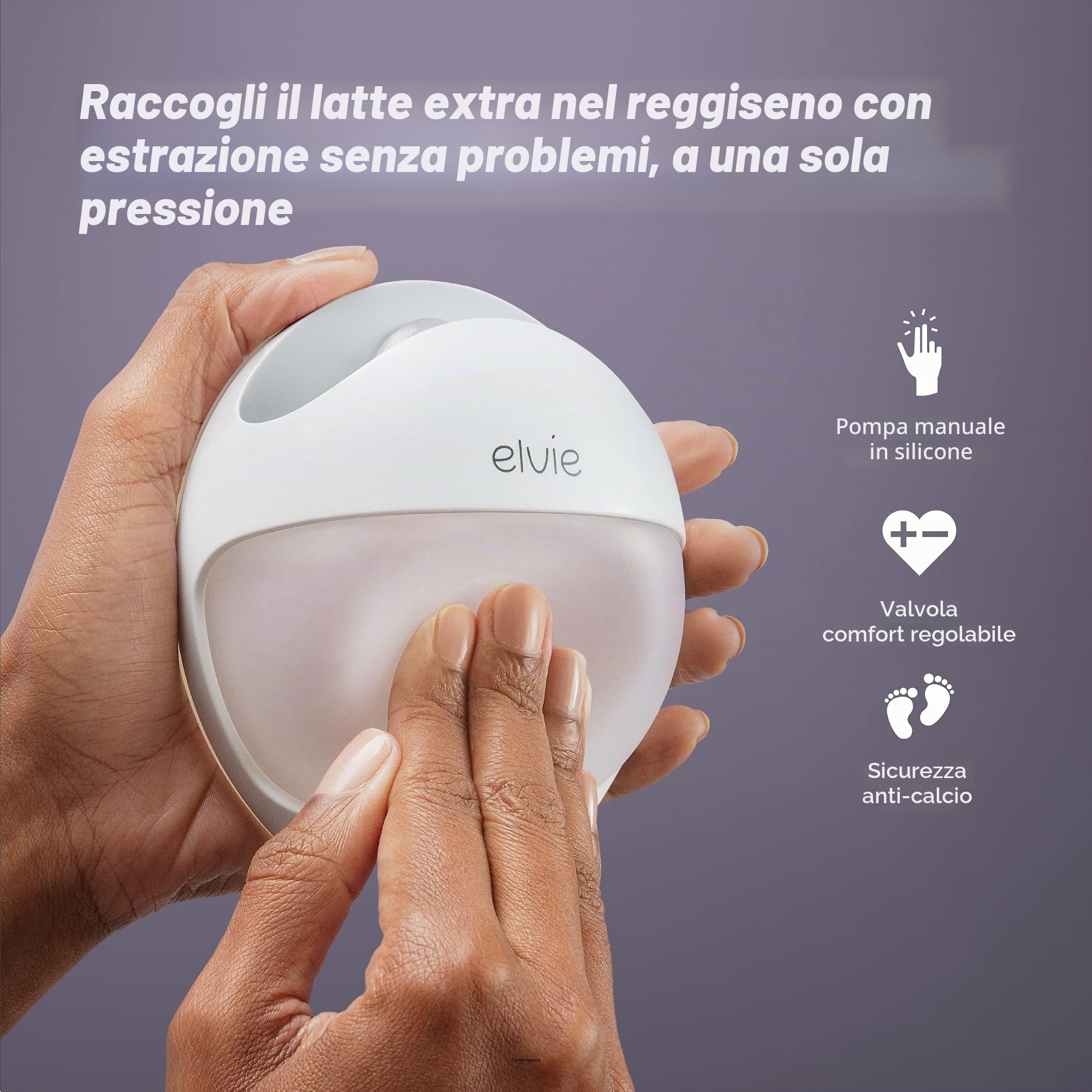 Elvie Tiralatte manuale indossabile – Elvie Curve – aspirazione naturale – mani libere, a prova di calcio, pompa portatile – in reggiseno per esprimere delicatamente durante l'allattamento o il