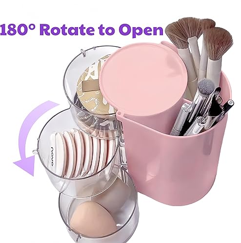Miniatura 3 de Organizador de accesorios para el cabello con 2 ganchos y 6 calcomanías aleatorias, soporte giratorio para cepillos de cabello, organizador de