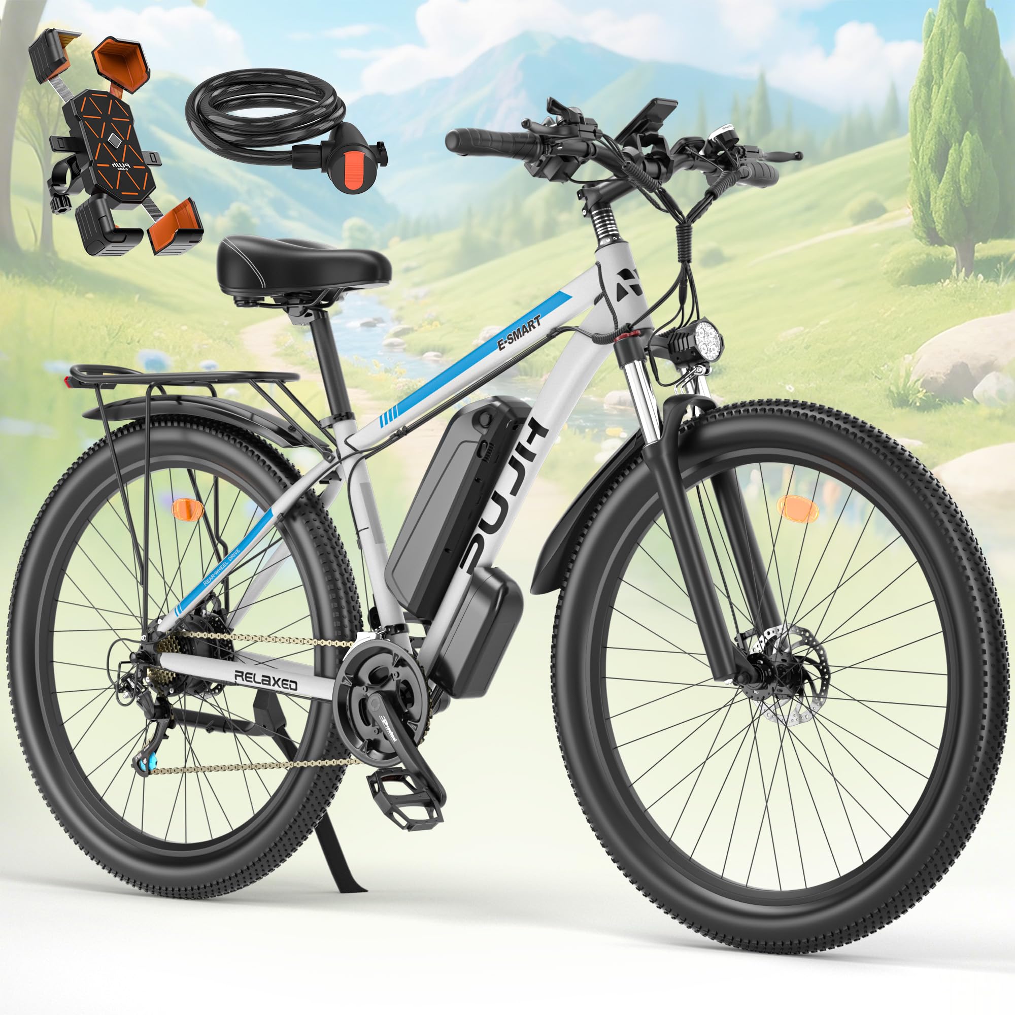 PUJH 2000W Peak Electric Bike, 29" Tires, Class 3 Ebike