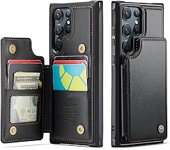 Vinich for Samsung Galaxy S22 Ultra Wallet Case with Card Holder, RFID Blocking Credit Slots Kickstand Shockproof Phone Cover Fit for Galaxy S22 Ultra 6.8" Black