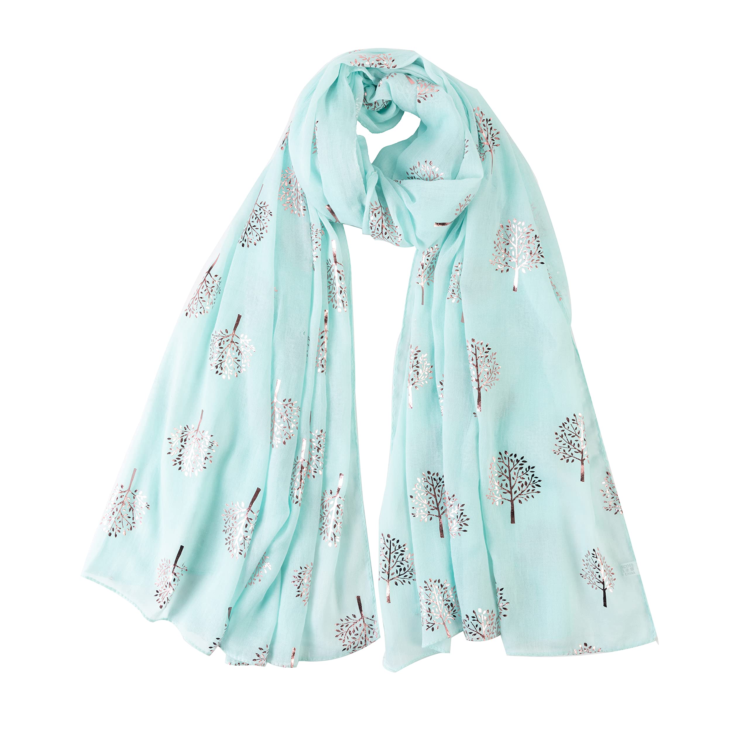 London Scarfs Glitter Mulberry Trees Scarf Women Foil Printed Tree Fashion Ladies Wrap (Mint)
