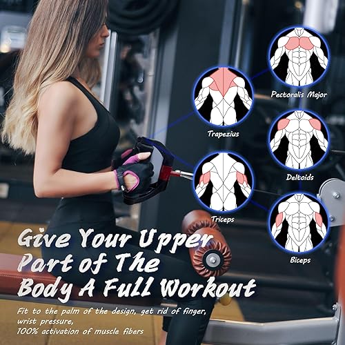 Miniatura 5 de HXD-ERGO Mango doble D para máquina de cable, accesorio ergonómico de cable con mango de fila, agarre de barra triangular en V, accesorios