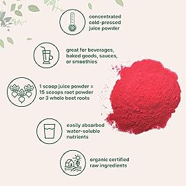 Red Beet Juice Powder, 1 lb (Organic)