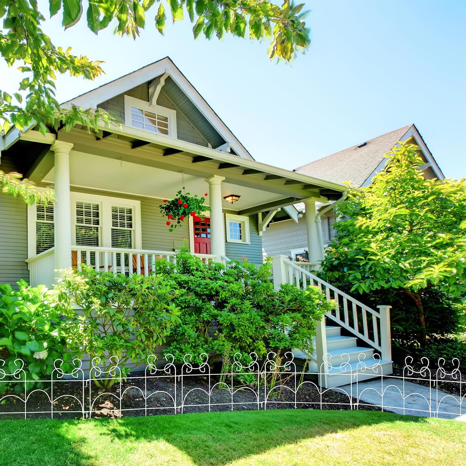 ARIFARO Decorative Garden Fence, 13" H x 17" W Metal Flower Bed Border Fence, Small Fence for Garden Edging, No Dig Movable Panels for Lawn Patio Yard, 10 Pack, 14 ft