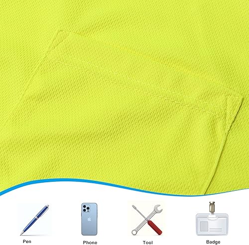 Miniatura 4 de A-SAFETY Camiseta de manga larga con logotipo personalizado de alta visibilidad (XS-6XL)