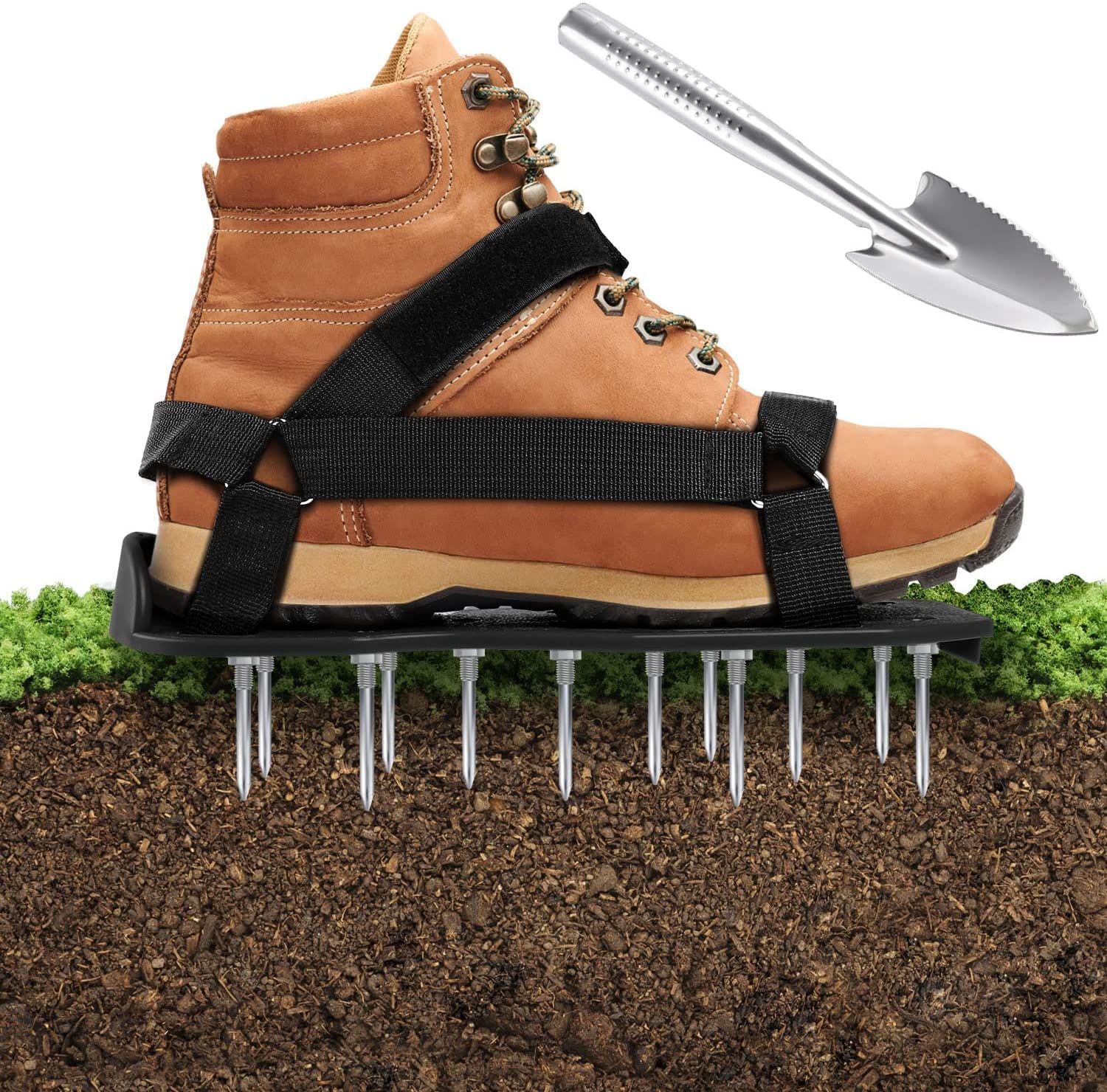 Buy Ohuhu Lawn Aerator Shoes with Stainless Steel Shovel, Free