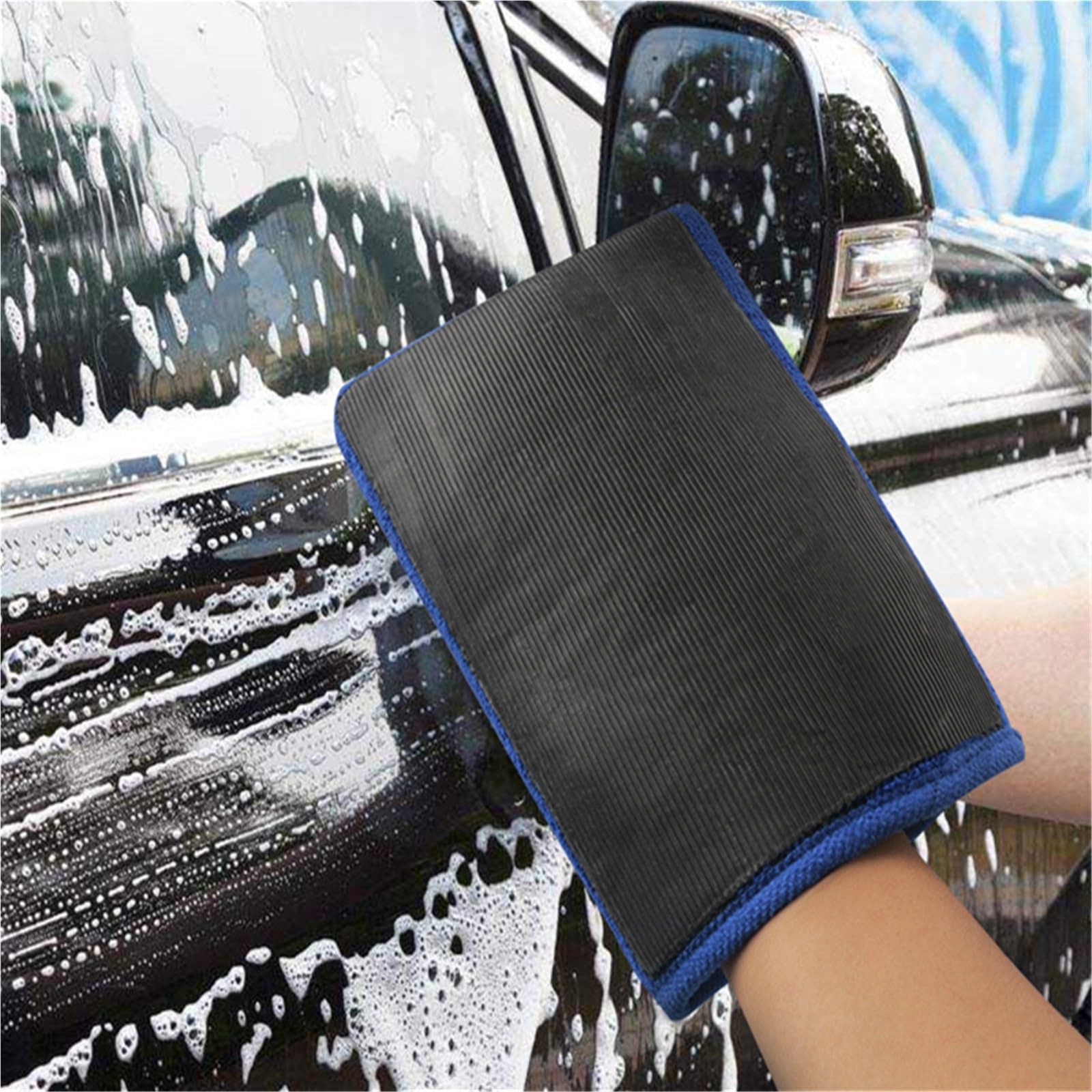 Tonhandschuh, Saubere Schwämme, Tücher, Bürsten | Autowaschhandschuh, Autopflege, Reinigungstuch, Tuch, Polierstange(Blue)