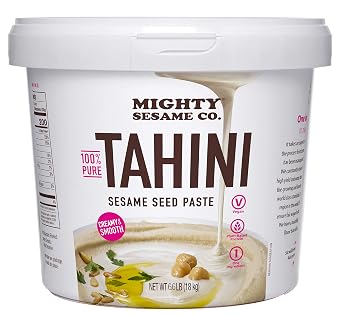 Mighty Sesame Co. Classic Bulk Size 100% Pure Tahini, 6.6 lb Pail Just One Ingredient, Gluten Free, Vegan, Non GMO, Keto Friendly, Kosher, Halal