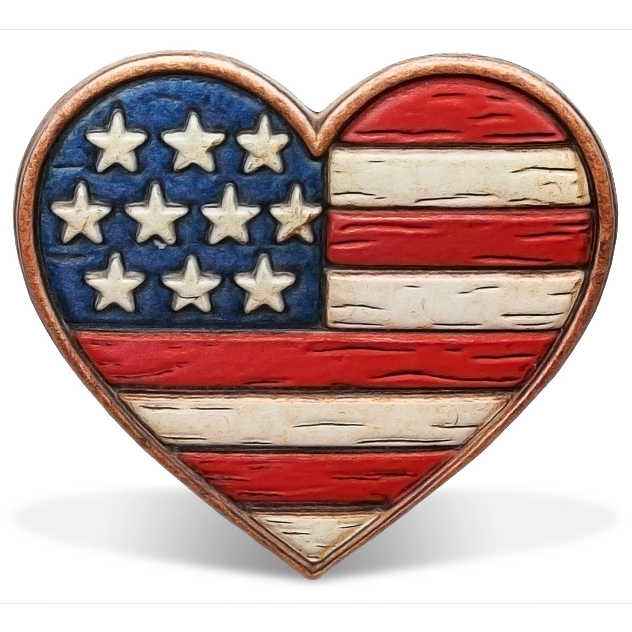 CoTa Global USA Heart Resin Fridge Magnet - 3D UV-Printed American Flag Heart Magnet for Refrigerator, Locker, Board, Patriotic Magnetic Decor for Fridge - 3 Inches