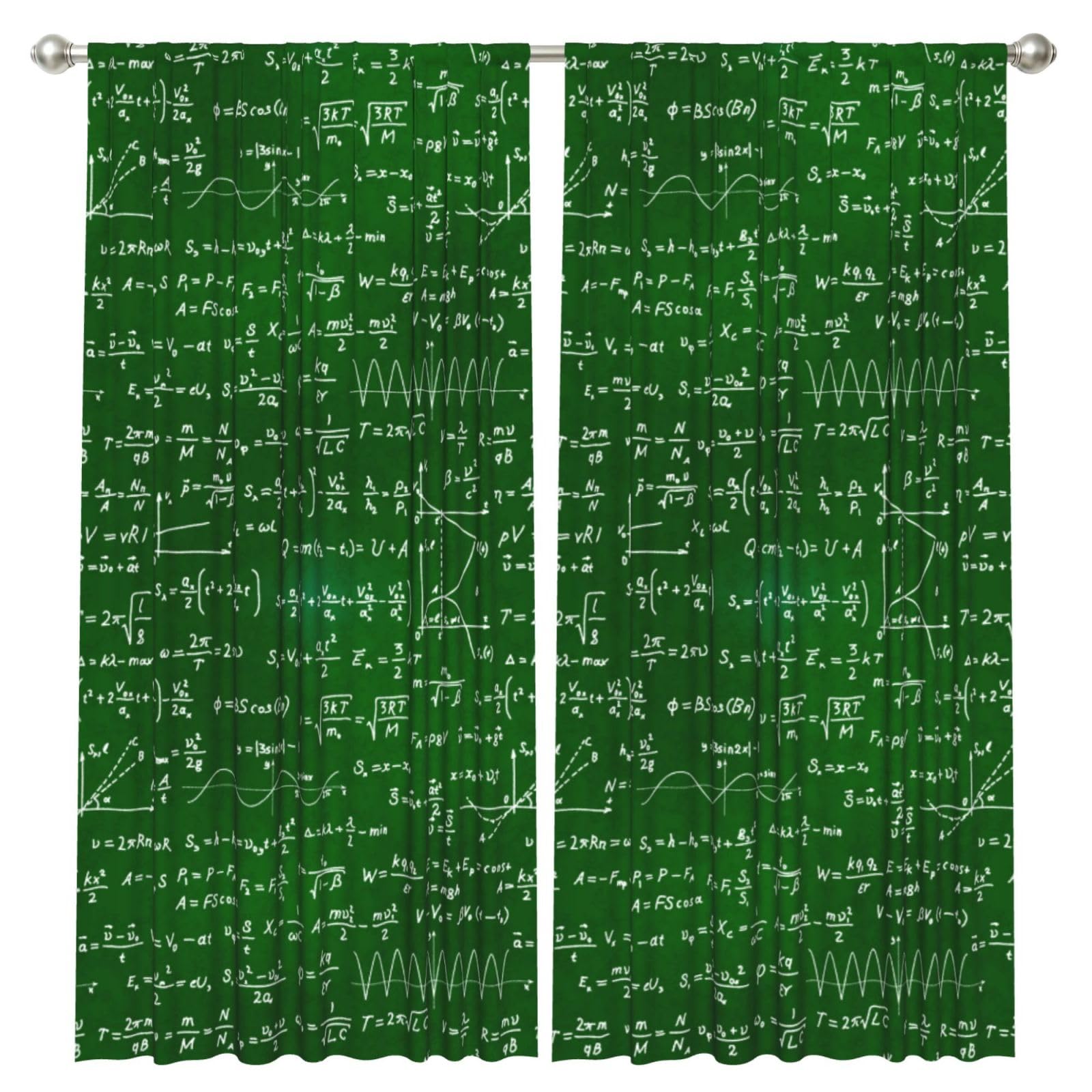 InOmak Math Equations Formulas, 2 Panels Window Curtains 52 x 84 Inch Blackout Curtains for Living Room Bedroom