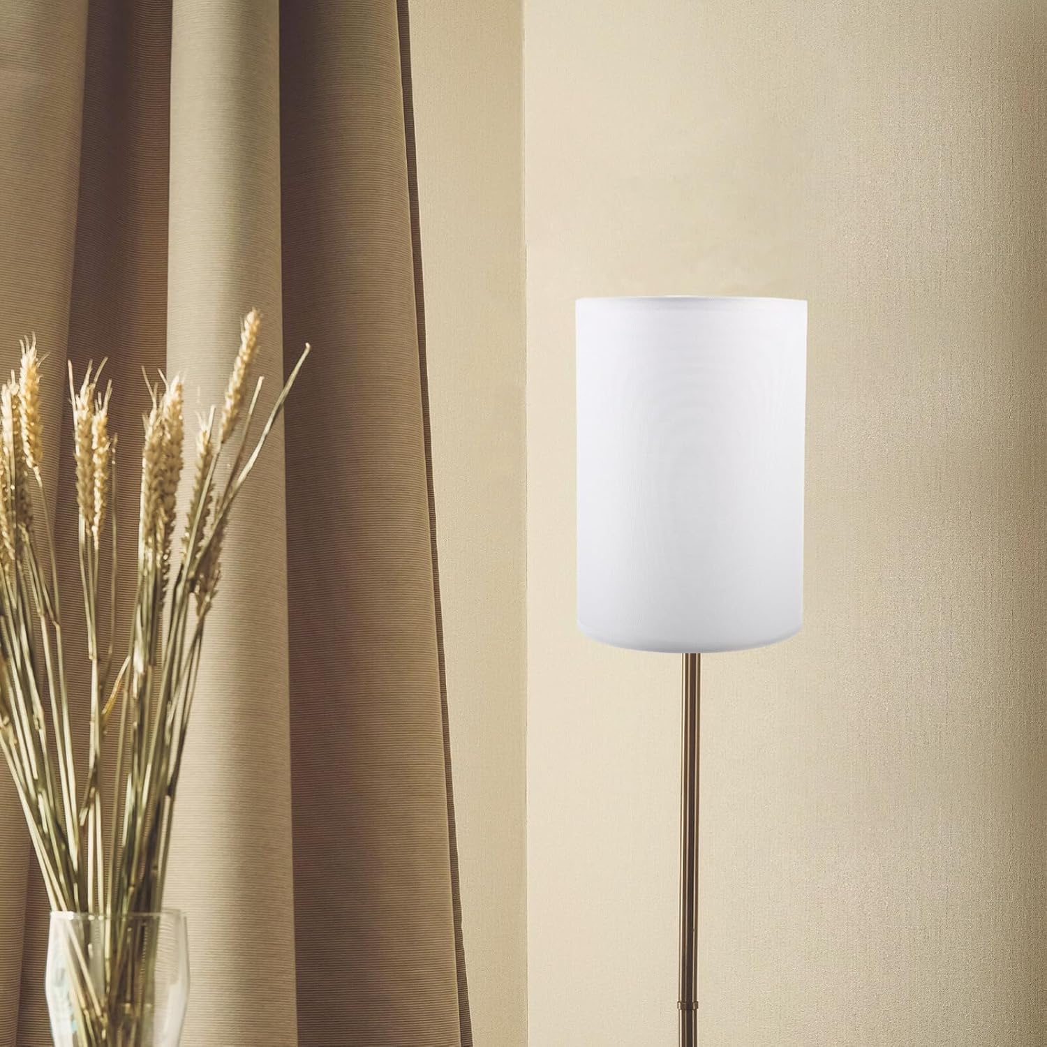 Lamp Shade Round Burlap Lampshade for E27 Bulbs Decorative Lamp Cover for Living Room Bedroom Study