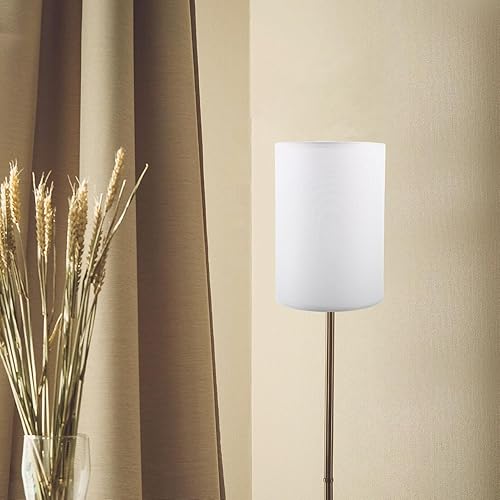 Miniatura 6 de SEWACC Pantalla de lámpara pequeña para lámpara cilíndrica E27, pantalla de tambor de tela, pantalla de lámpara de transición con tapa dura en forma