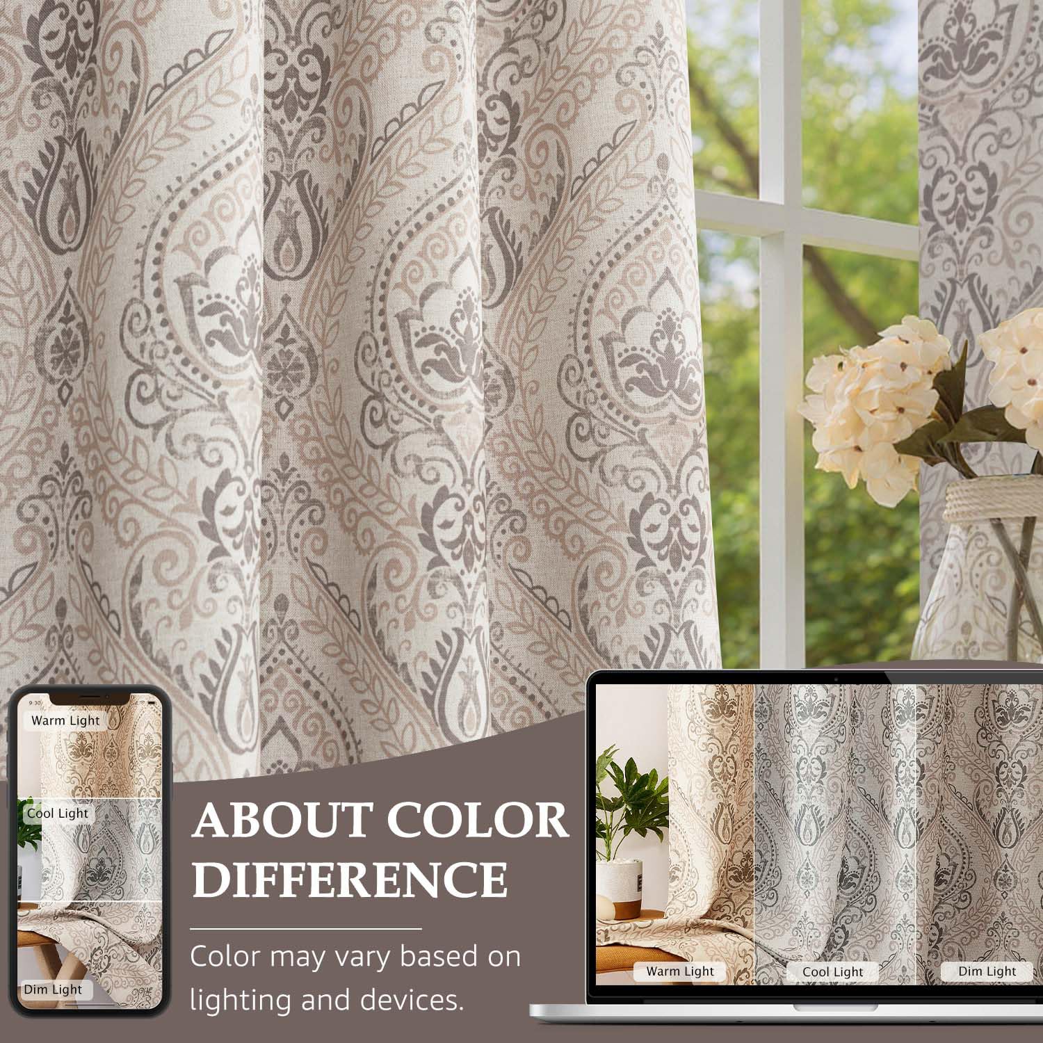 Amazon.com: jinchan Farmhouse Taupe Curtains for Living Room