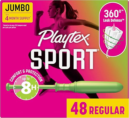 Playtex Tampones deportivos, absorción regular, sin fragancia, 48 unidades (el embalaje puede variar)