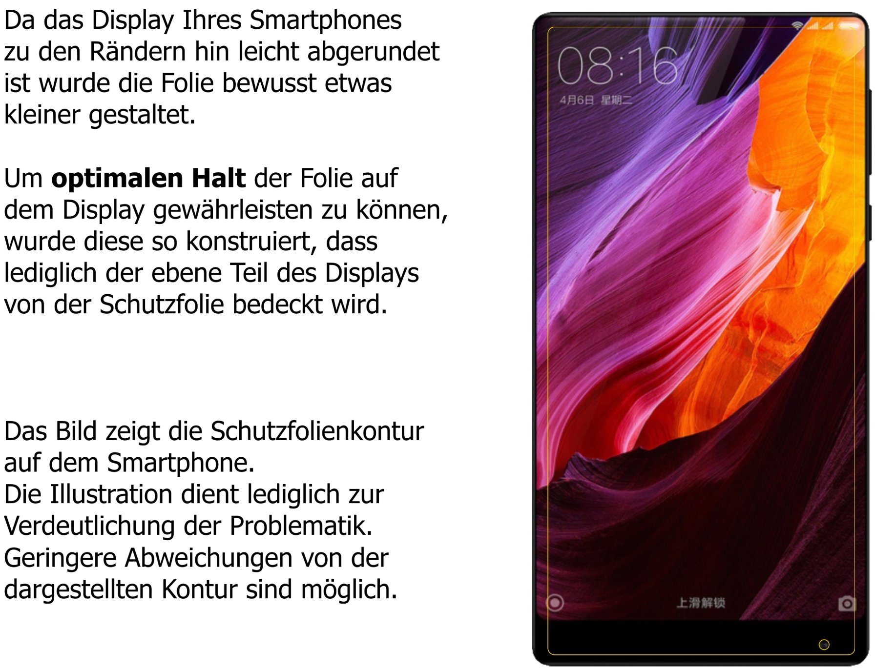 6x Pellicola per Xiaomi Mi MIX 2 Protettiva Protezione Antiriflesso dipos