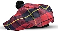 Vista 33 de Sombrero escocés Tam o Shanter Gorro escocés Tartan P.V Tartan (poliviscosa) Mezcla de lana con pompón Talla única para todos.