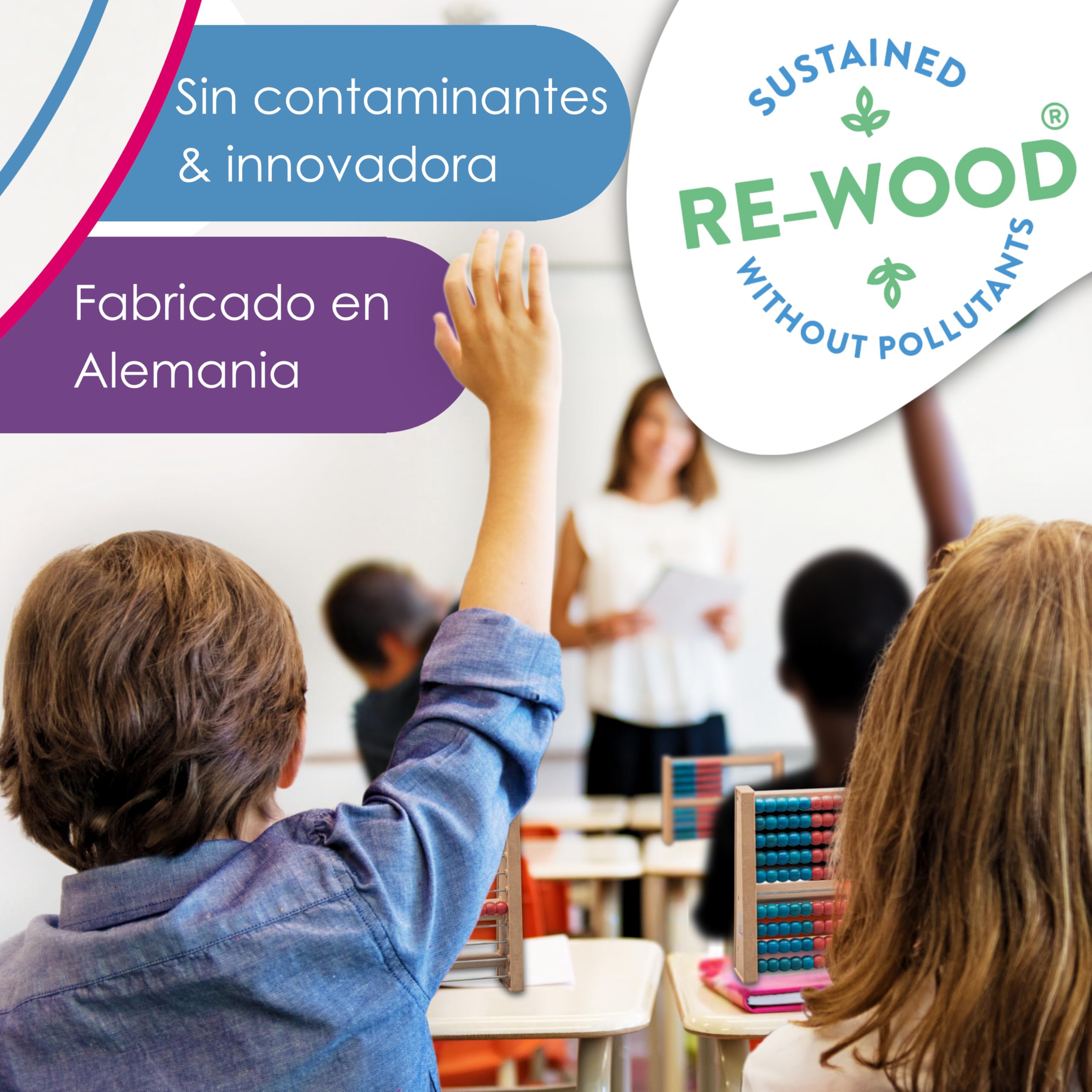 WISSNER® Aktiv lernen - Set de introducción cuisenaire con regletas de Madera (126 Piezas), Color - RE-Wood®