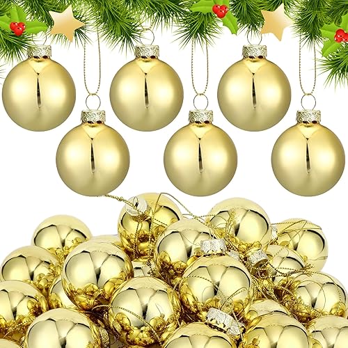 Sieral 36 adornos de bola de cristal de Navidad de 1.57 pulgadas, adornos de bolas de Navidad vintage, decoraciones de boda occidentales, pequeño