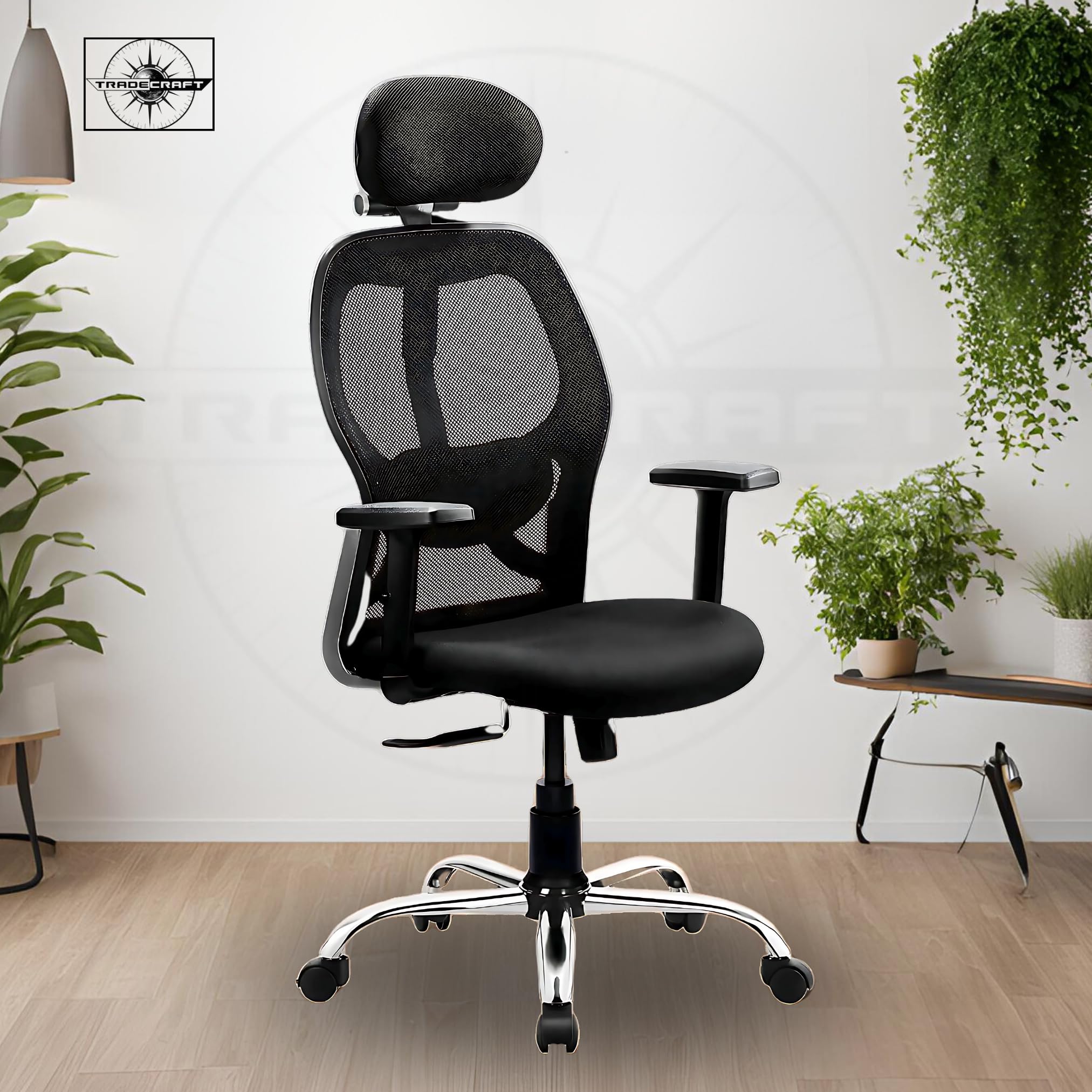TRADE CRAFT High Back Mesh Ergonomic Office Chair for Work from Home with Adjustable Headrest Study with Adjustment Armrest & Height Heavy Duty Metal Base with Push Back Tilt Feature (Modern) (B0DJ95V3JR) Amazon Price History, Amazon Price Tracker