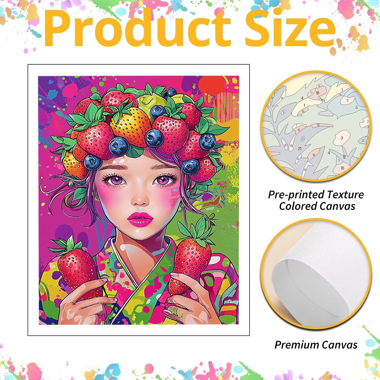 Ragazza della frutta Dipingere con i Numeri per Adulti, 70x90cm a-914
