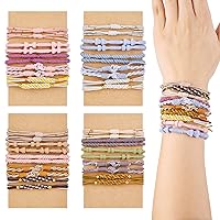 Vista 1 de DragonflyDreams Pulseras para el cabello, 40 pulseras bohemias para mujer, lazos elásticos para el cabello, elegantes pulseras elásticas