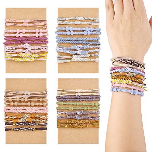 DragonflyDreams Pulseras para el cabello, 40 pulseras bohemias para mujer, lazos elásticos para el cabello, elegantes pulseras elásticas para el