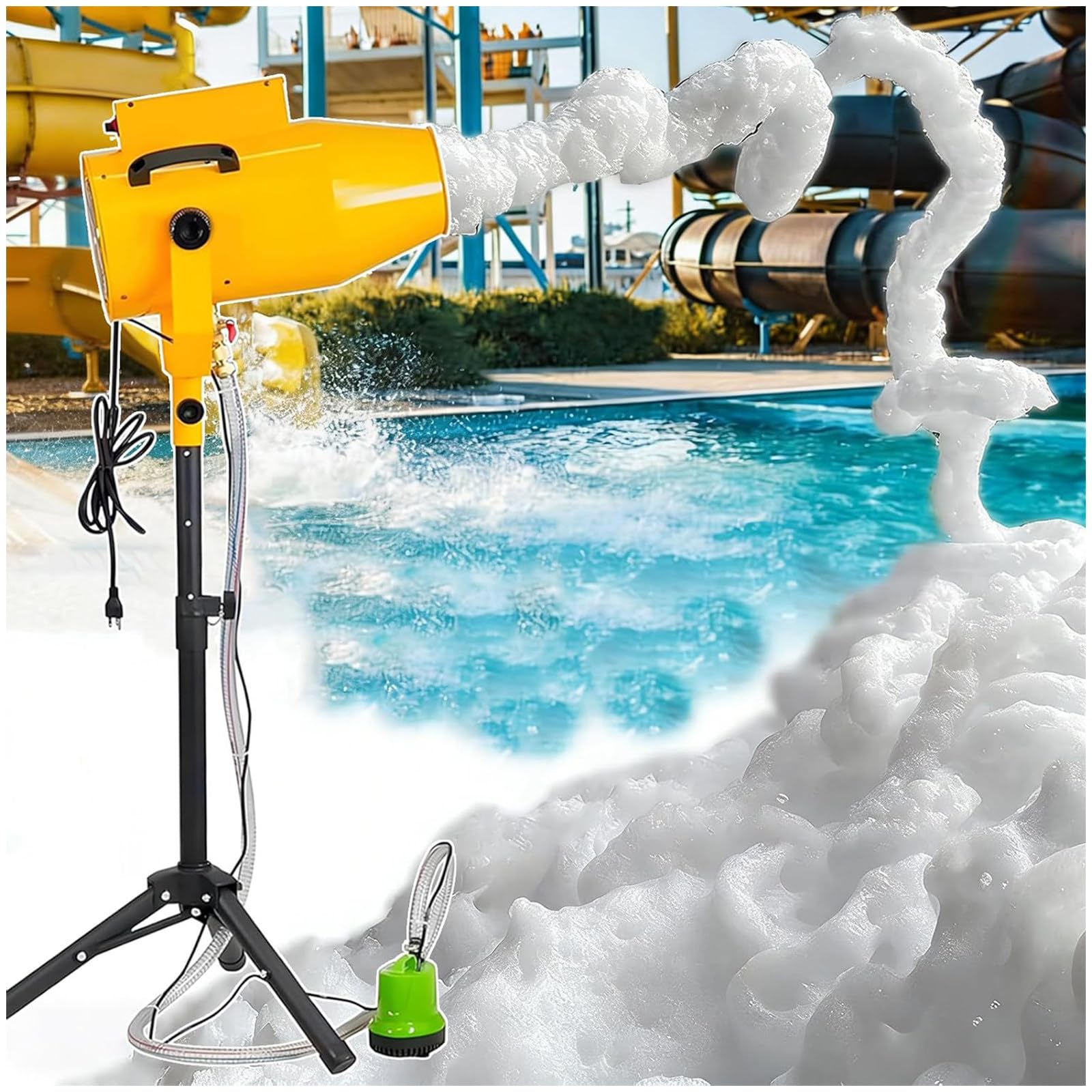 Eastnmythet 2026 Upgrade Foam Machine for Party, 1000W Foam Maker Cannon Bubble Machine, Outdoor Summer Pool Party Water Birthdays Hoilday Celebrations and Backyard Events Yellow