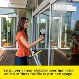 Kärcher nettoyeur de vitres sans fil WV 8 Signature Line, autonomie : 55 min, réservoir : 150 ml, 2 buses d’aspiration, pulvérisateur avec 2 bonnettes microfibres, grattoir à saletés, nettoyant vitres - 6