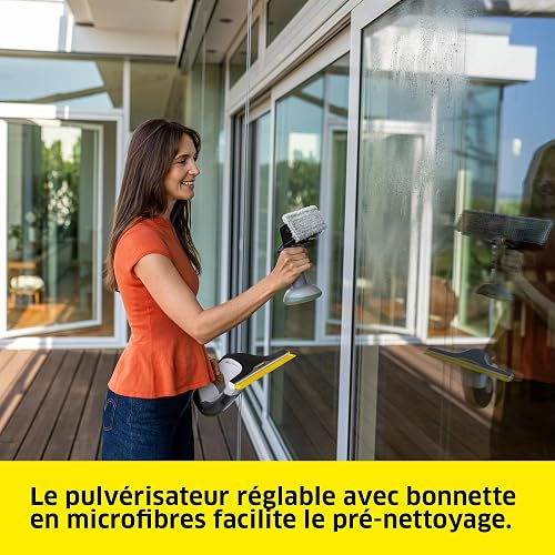Kärcher nettoyeur de vitres sans fil WV 8 Signature Line, autonomie : 55 min, réservoir : 150 ml, 2 buses d’aspiration, pulvérisateur avec 2 bonnettes microfibres, grattoir à saletés, nettoyant vitres - 6