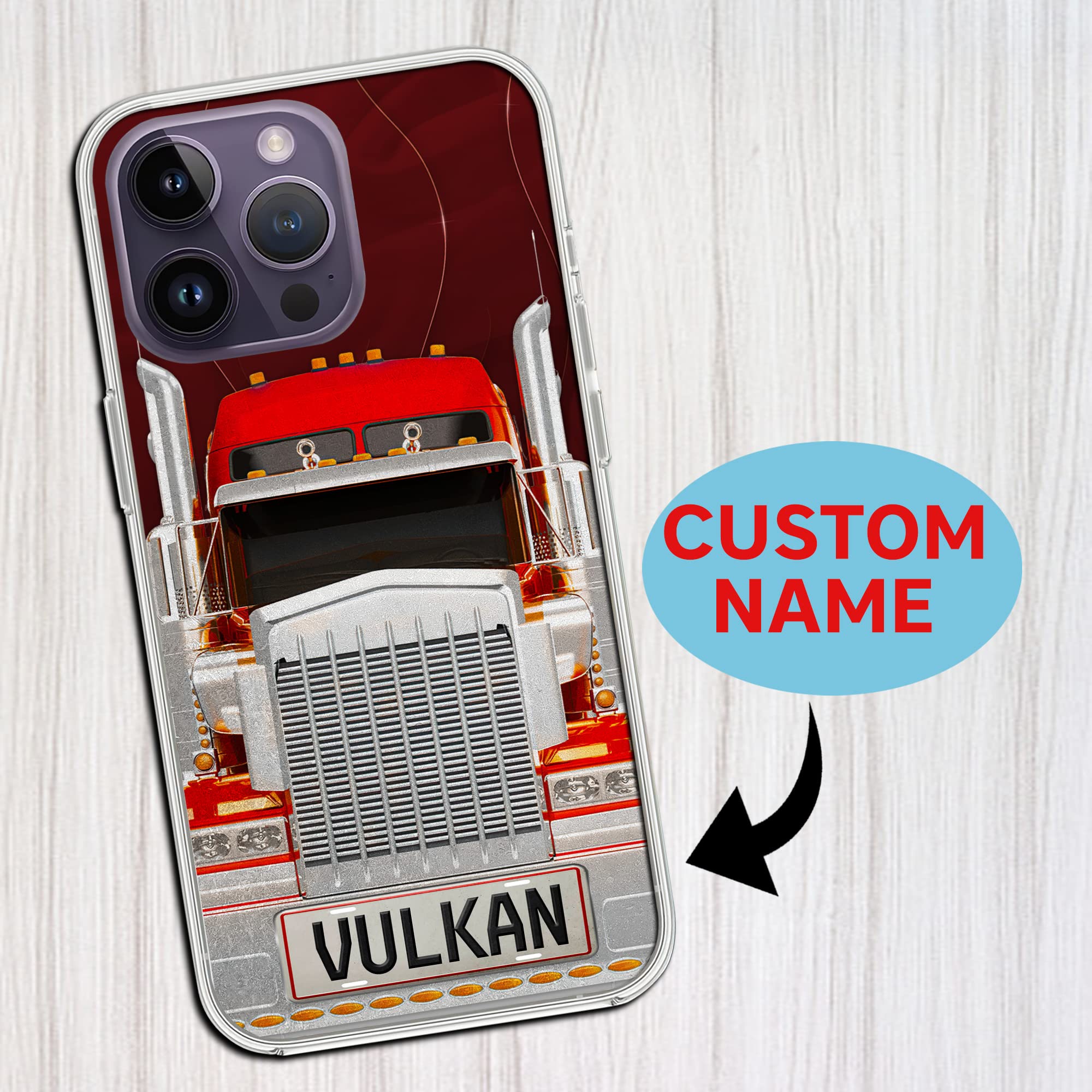 TRUCKIN' PHONE CASE（iPhone） Amazon.com: CASEZILY Personalized Trucking Truck Driver Phone Case