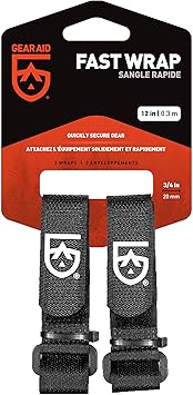 GEAR AID ¾ Fast Wrap Keeps Gear Organized and Secure with Adjustable, Cinch-and-Stick Straps with D-Ring, 12 Length, Pair