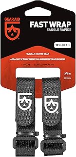 GEAR AID Â¾â€ Fast Wrap Keeps Gear Organized and Secure with Adjustable, Cinch-and-Stick Straps with D-Ring, 12â€ Length, Pair