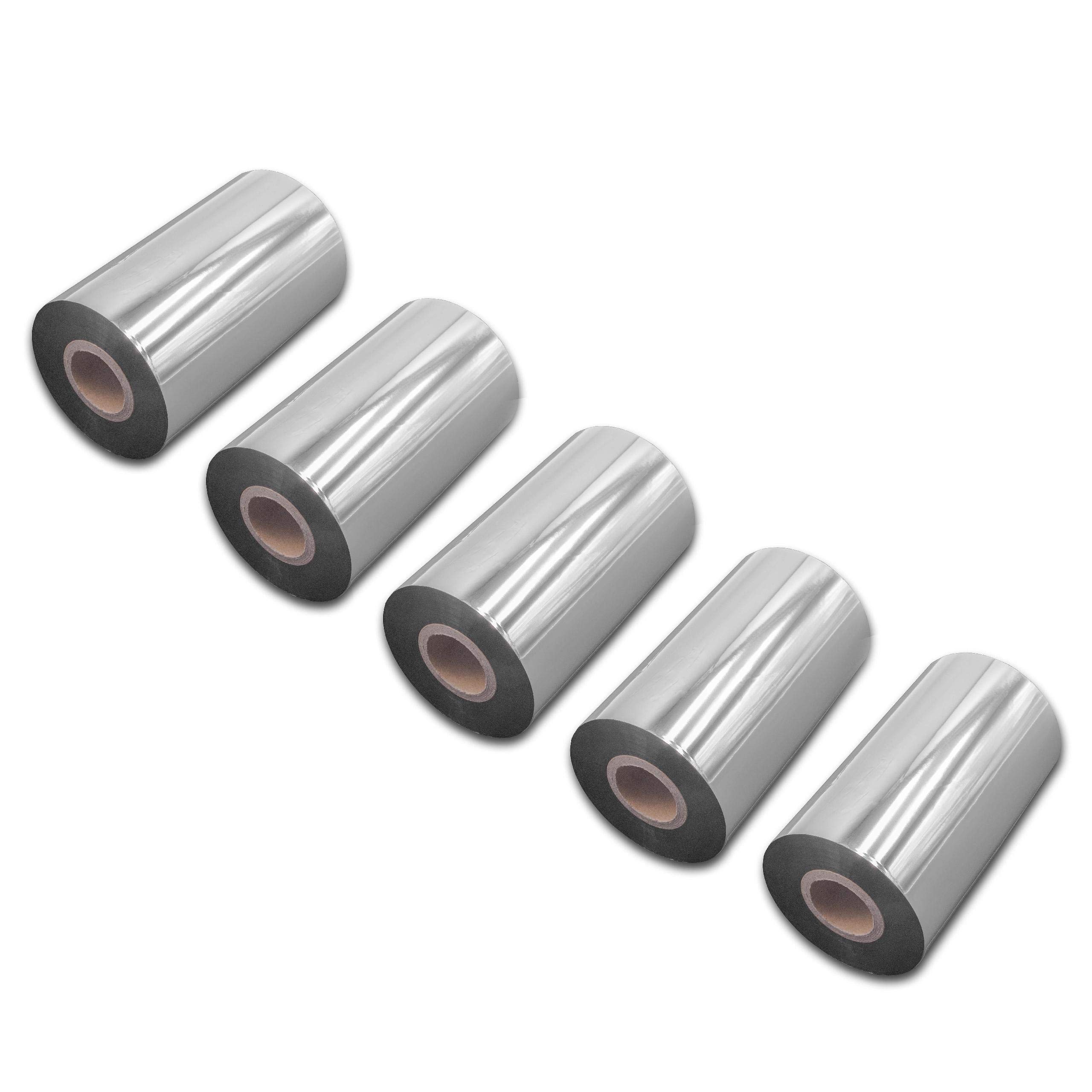 vhbw 5x nastro trasferimento termico compatibile con Valentin Solo, Pica II - Serie etichettatrice, indelebile, 110mmx300m, cera/resina