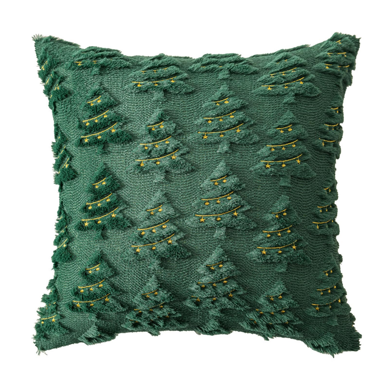 Msioytog Throw Pillow Case Christmas Embroidered Pillowcase Festive Soft Polyester Durability for Home Holiday Decoration Christmas Themed Embroidered Cushion Sleeve