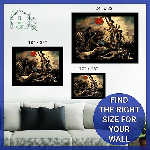Miniatura 6 de Lost Cabin The Liberty Leading the People por Eugene Delacroix  Impresión en marco plano negro  Reproducción de pinturas de obras de arte finas