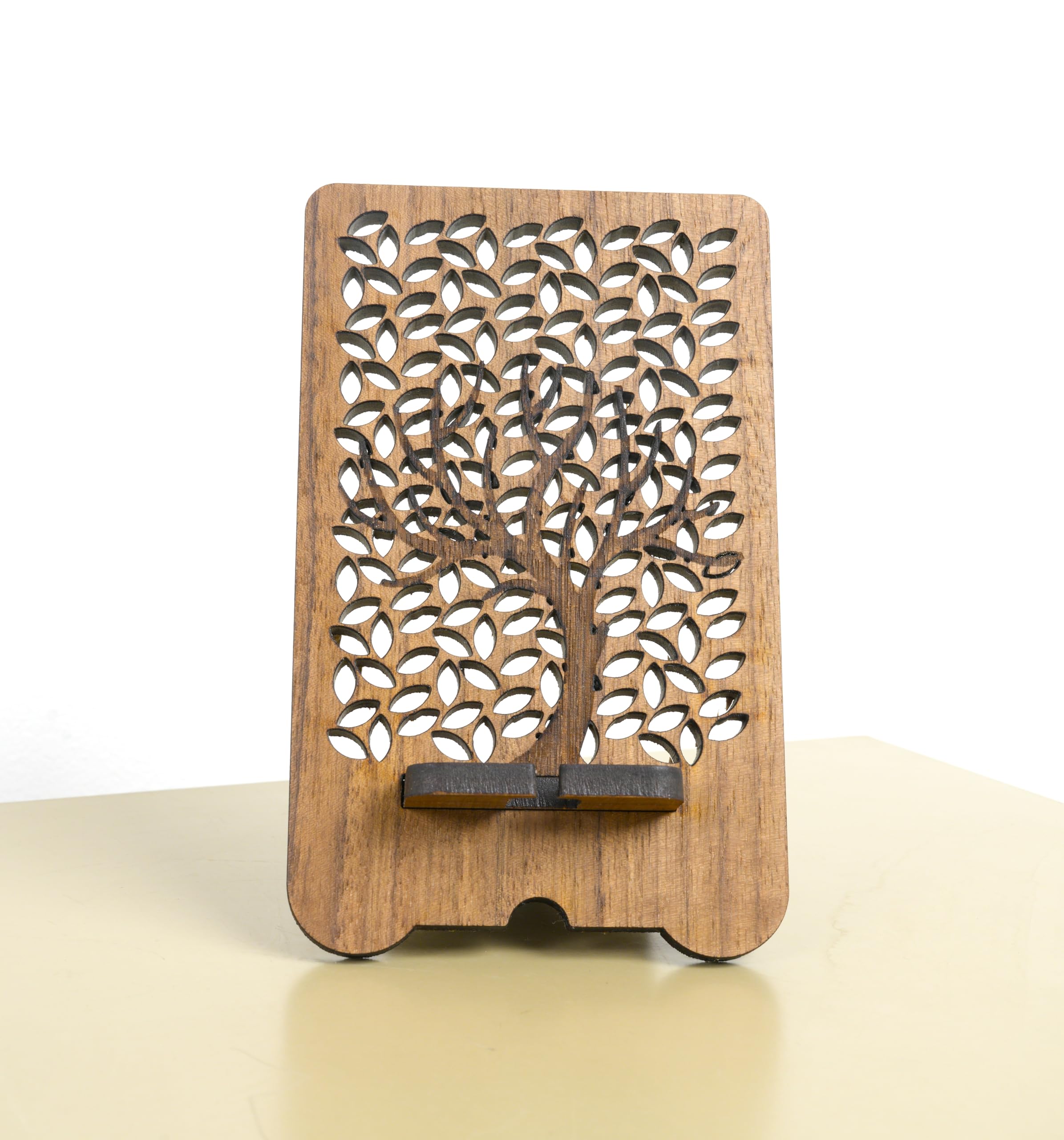 Walnut Phone Stand, Personalized Engraving, Natural Wood, Non-Toxic Finish Maple & Walnut Wood, Best Present for Engagement, Anniversary, Housewarming