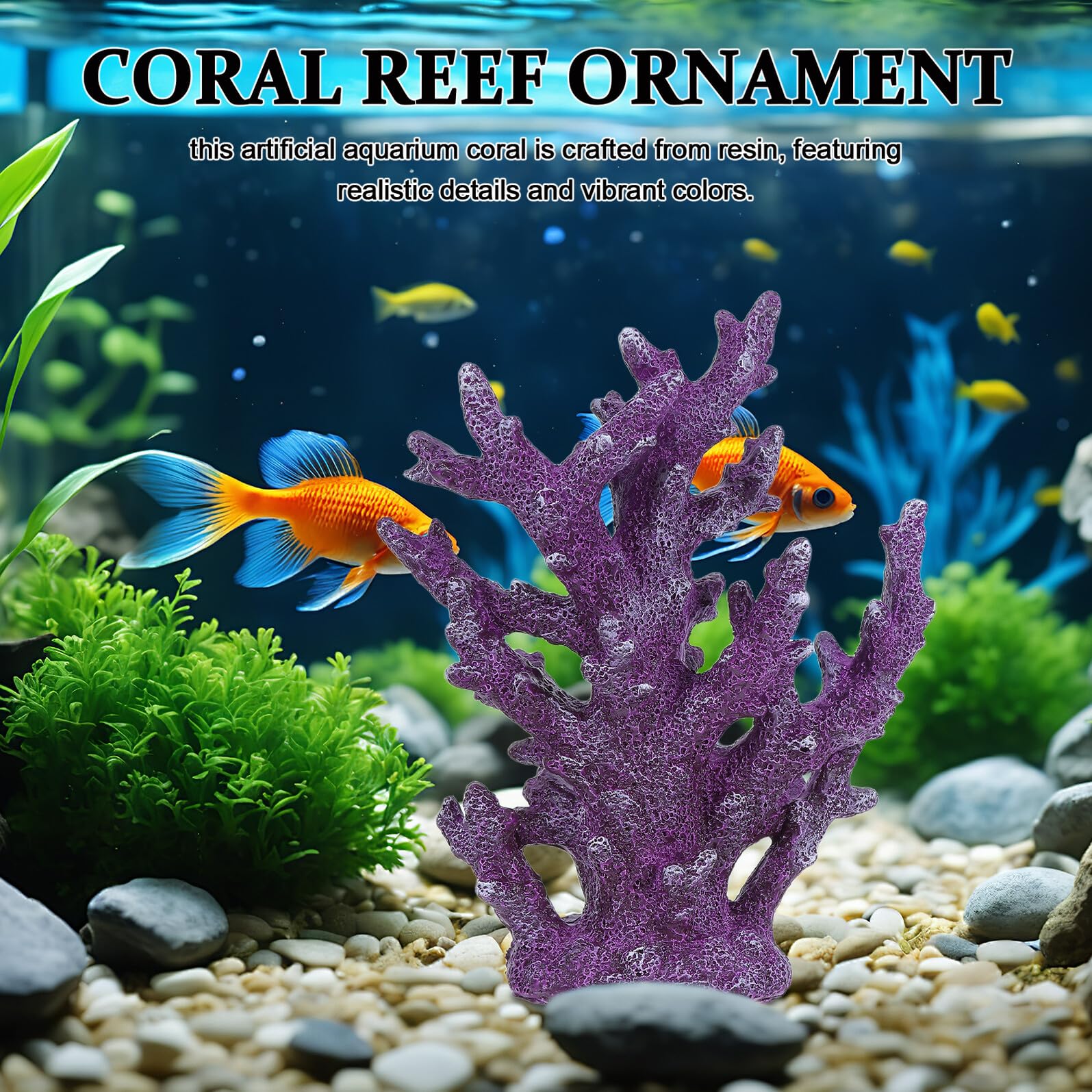 Symulowany Posąg Koralowca Wystrój Zbiornika z Rafą Koralową Wystrój Sztucznej Rafy Aquarium Coral Reef Rośliny Akwariowe Ozdoby Zbiorników Rafowych Sztuczny Koral Purple