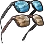 Lunettes de soleil polarisés pour hommes et femmes imitation bois Bambou, Rétro-carré de pêche Lunettes de Soleil UV protection RFS8203