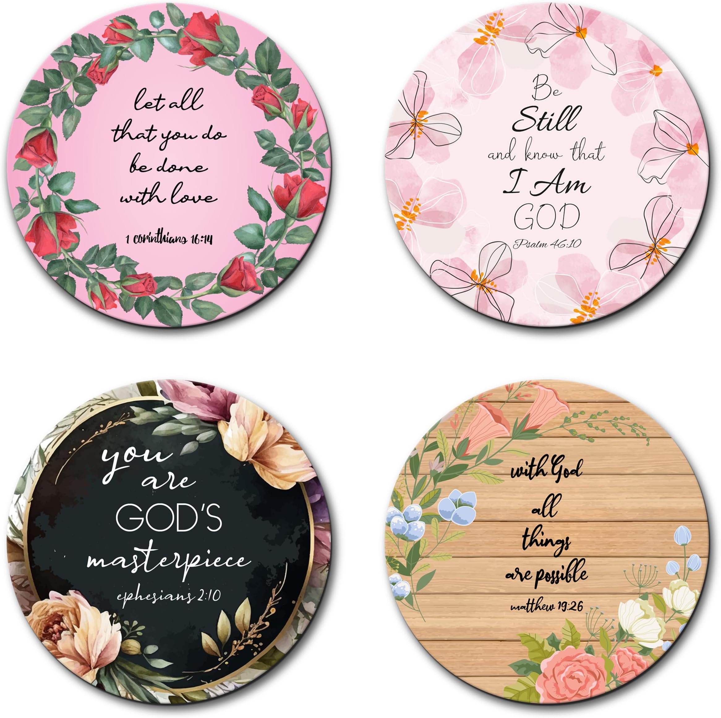 Let All That You - Bible Verse Fridge Magnet for Home Decoration, Bible Quotes MDF Wooden Fridge Magnet, Bible Verse, Home, Office Decor (3.5 inch x 3.5 inch) Set of 4