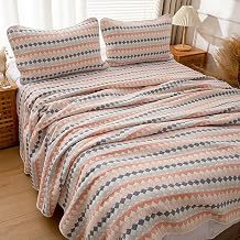 King Size Thin Quilt Lightweight Breathable Bed Cover - Summer Six Layer Pure Cotton Gauze Soft Cooling Air Conditioning Blanket - Washable Bed Sheet Portable BedspreadG,Pillowcase*2