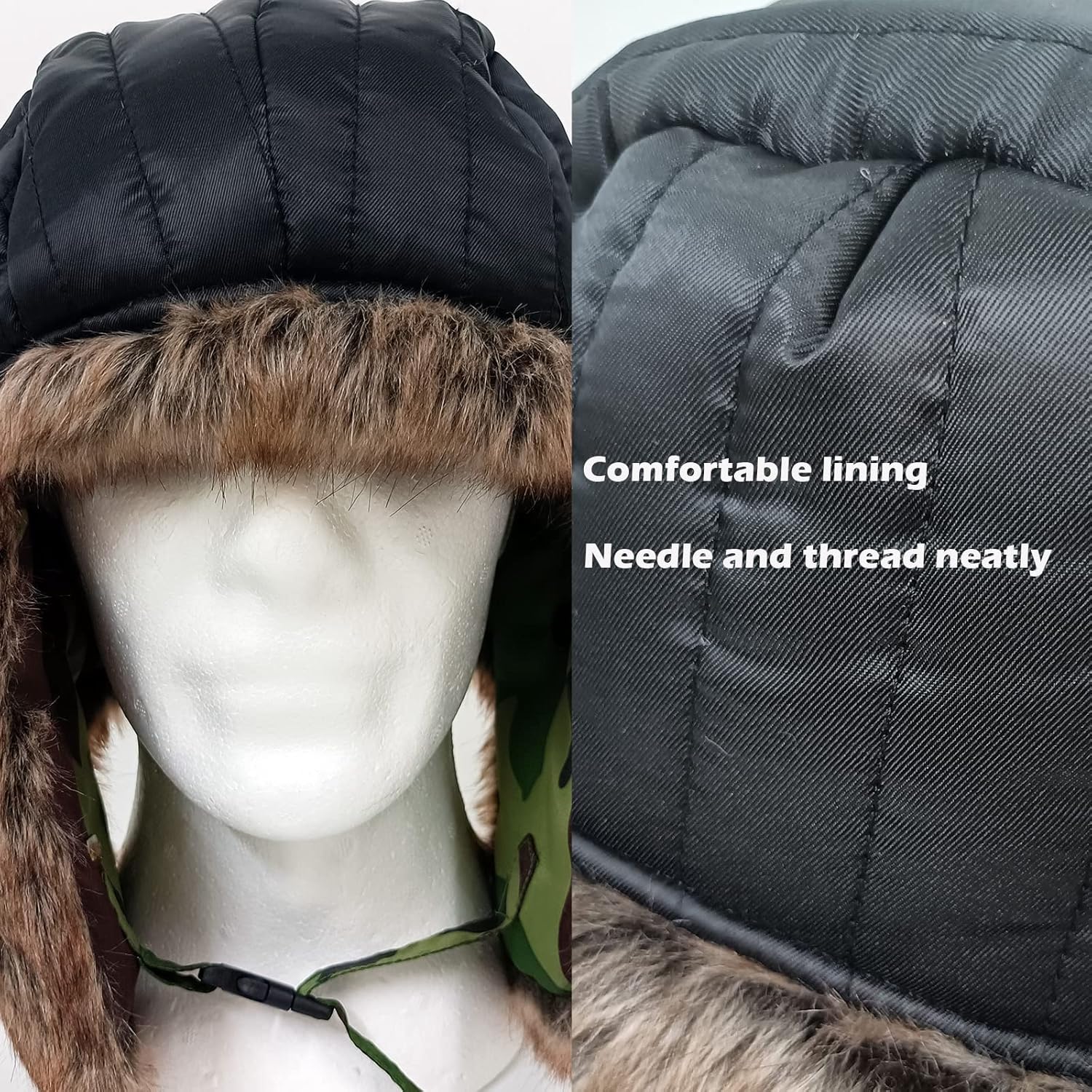 Trapper Hat with Ear Flaps Faux Fur Russian Ushanka Hat Warm Windproof Aviator Hunting Bomber Hats Winter Fur Hats for Men
