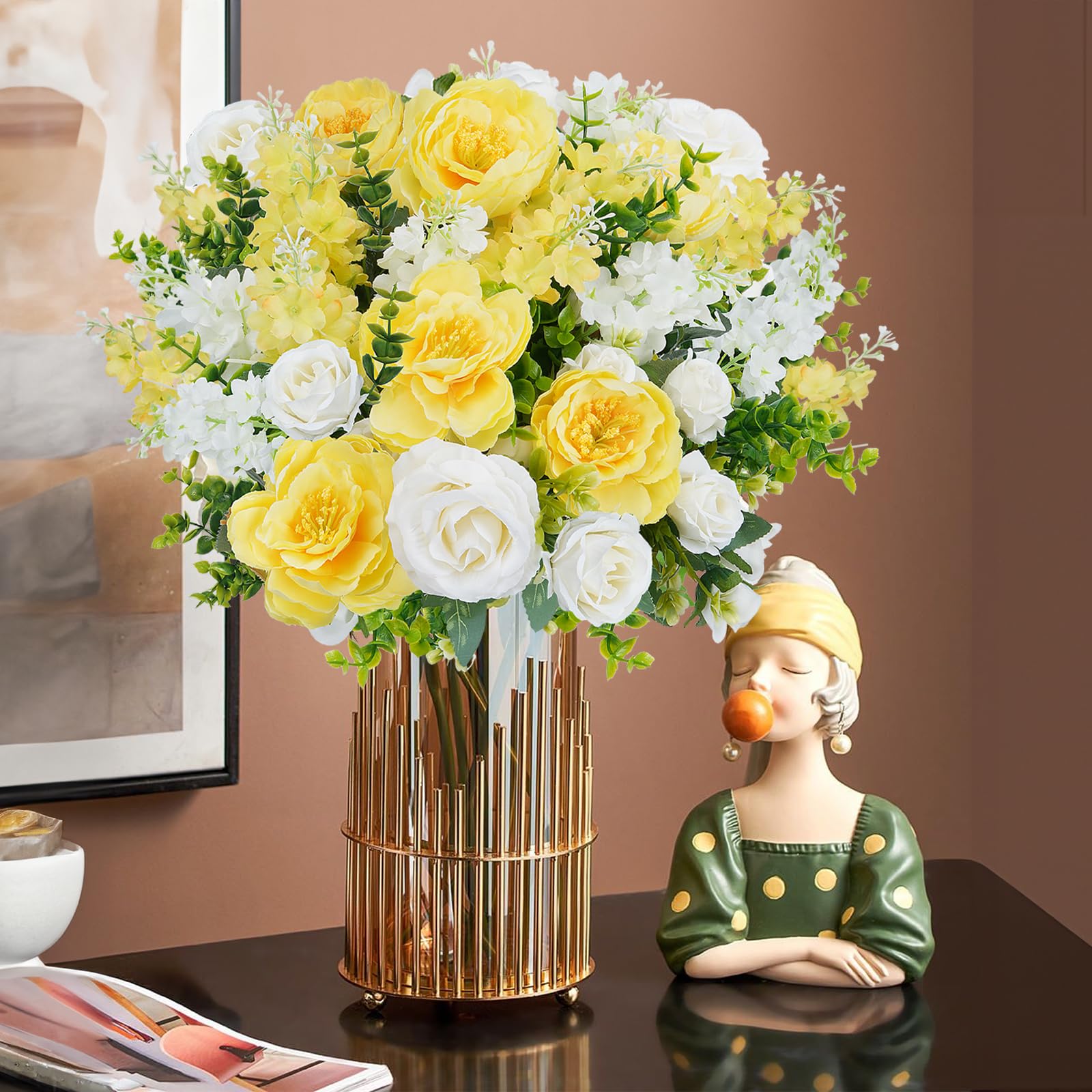 MECCANIXITY 15 fiori artificiali da 56,9 cm, rami finti per casa