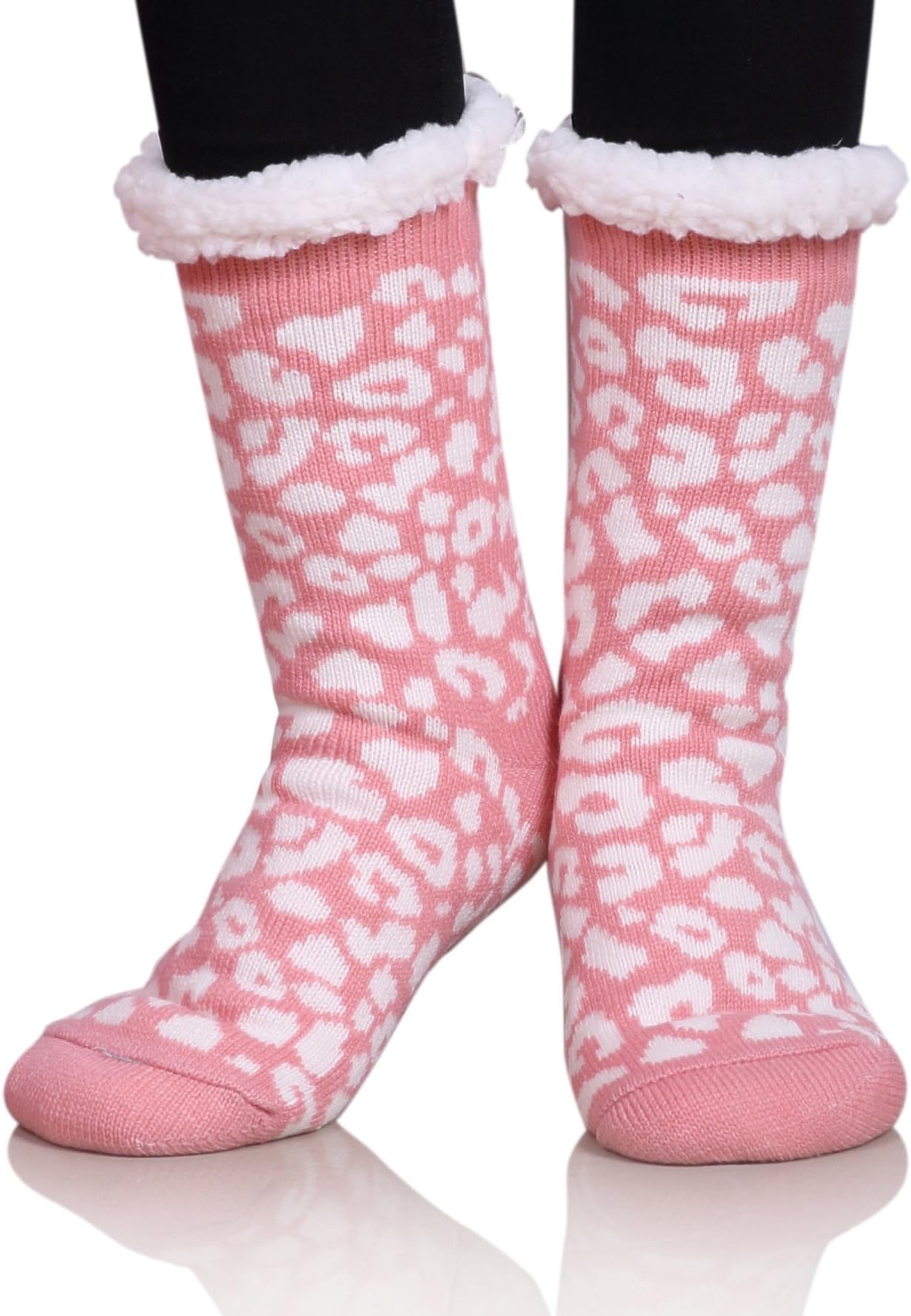 MIUBEAR Womens Thermal Slipper Socks Sherpa Lined Nonskid Fuzzy Cozy Winter Socks