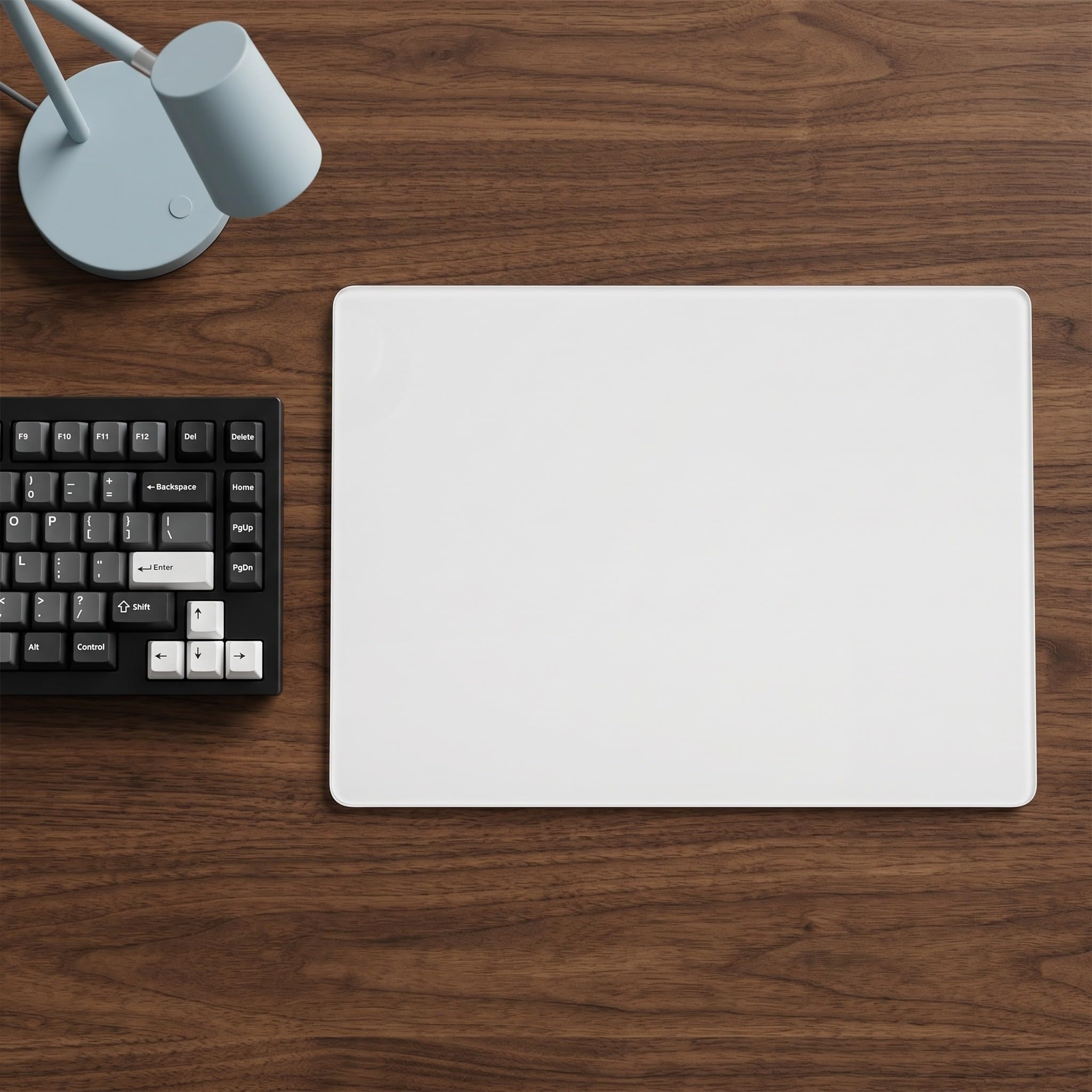 Operitacx Tappetino per mouse in vetro per eSport: tappetino per mouse in vetro temperato - per bianco moderno - per da gioco per feste, gaming café, postazioni di lavoro e progettazione grafica