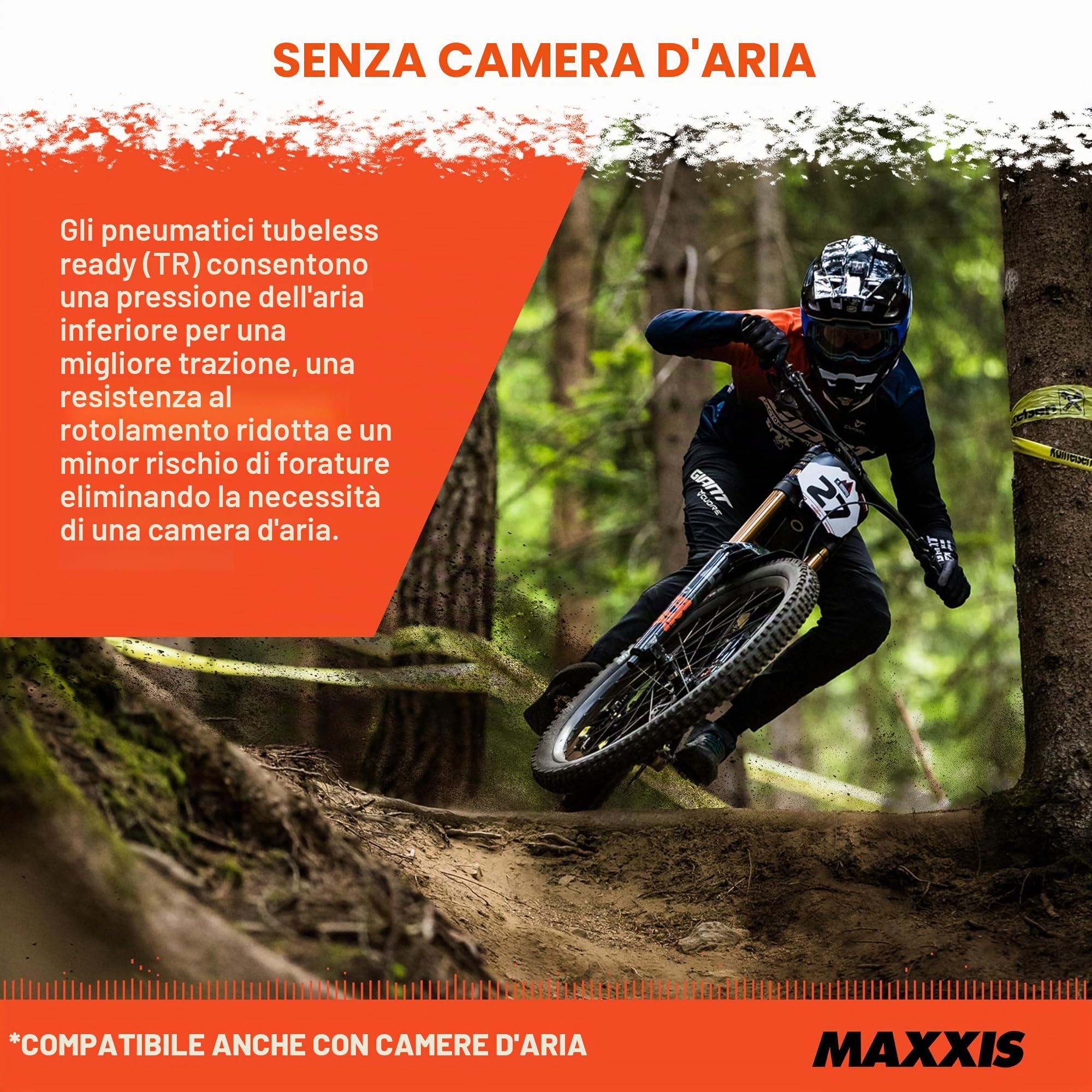 Maxxis Minion DHF - Pneumatico Dual Compound, 20, 24, 26, 27.5, 29, EXO, E25 Rating, Tubeless, Gold Standard of Gravity Focused Tread