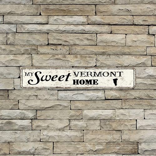 Miniatura 5 de Farmhouse My Sweet Home Vermont US State Map Silhouette Aluminum Tin Metal Sign Decorative Man Cave Street Metal Signs for Indoor & Outdoor House
