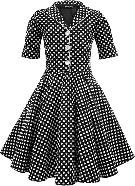 BlackButterfly Kinderen 'Zoey' Vintage Polka Stip Jaren `50 Meisjes Jurk (Blauw, 3-4 jaar BlackButterfly Kinderen 'Zoey' Vintage Polka Stip Jaren `50 Meisjes Jurk (Blauw, 3-4 jaar