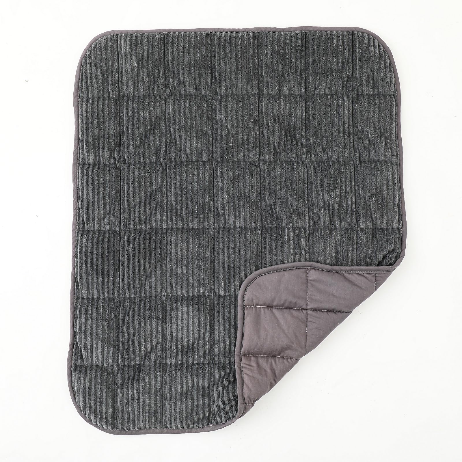 HunnmingRe Weighted Lap Blanket 7lbs Small Plush Weighted Blanket for Adults with Reversible Warm Crystal Velvet and Cooling, Lap Pad for Travel, Relaxation, Machine Washable, Grey, 29