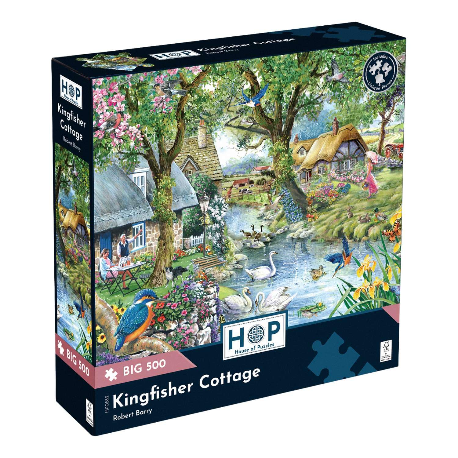 The House of Puzzles Kingfisher Cottage BIG 500 Puzzle | Jigsaw for Adults — image 1